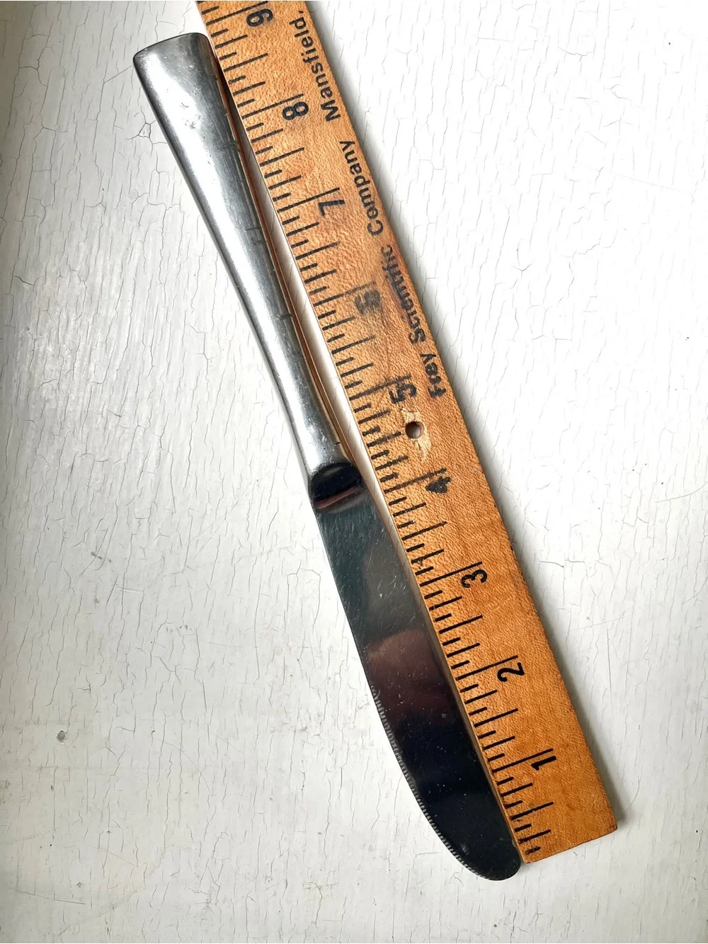 FORTUNOFF Unknown Pattern Stainless 6 Soup Spoon 2 Knife Flatware Lot Korea 18/8